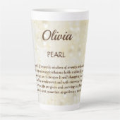 June Birthstone Pearl design Latte Mok (Voorkant)