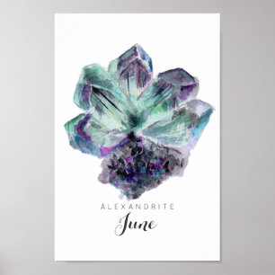 June Birthstone - Waterverf van Alexandrië   Poste Poster