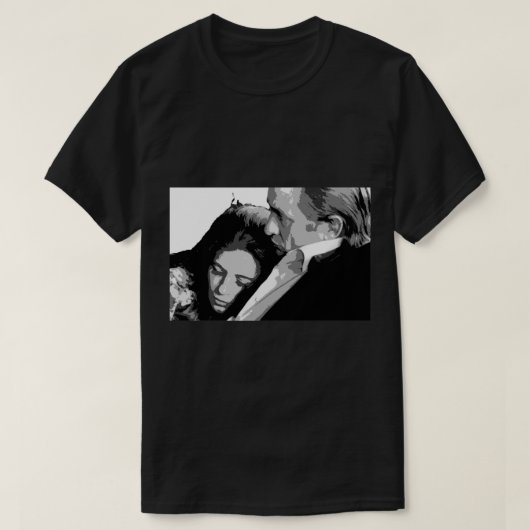 June Carter Cash en Johnny Cash Black en White P T-shirt (Design voorkant)