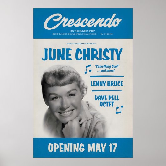 June Christy - Dave Pell Octet - affiche jazz - À (Devant)