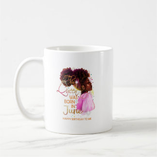 June Girl Birthday Funny Melanin Afro Queen for Bl Koffiemok