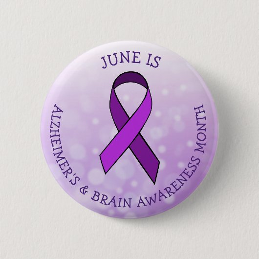 June is Alzheimer and Brain Awareness Month Ronde Button 5,7 Cm (Voorkant)