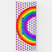 June is LGBT Pride Month Button Spandoek (Verticaal)