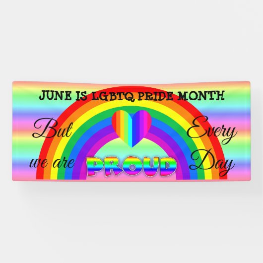 June is LGBT Pride Month Spandoek (Horizontaal)