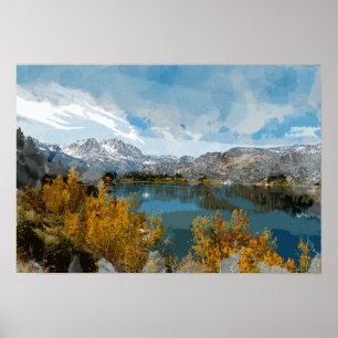 June Lake in Sierra Nevada Range of California Poster