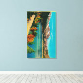 June Lake in the High SierraMono County, CA Canvas Afdruk (Insitu (Houten vloer))