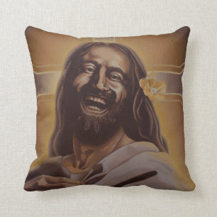 June Moon's Laughing Jesus Pillow Kussen