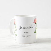 JUNE ROSE BIRTH FLOWER MONTH NAME GIFT COFFEE MUG (Devant gauche)