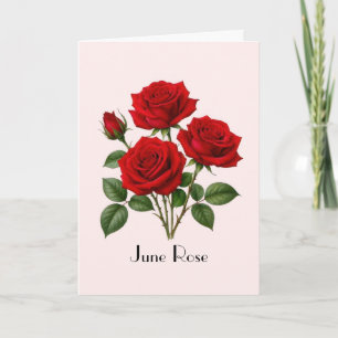 June Rozen Bloemen Groet Kaart