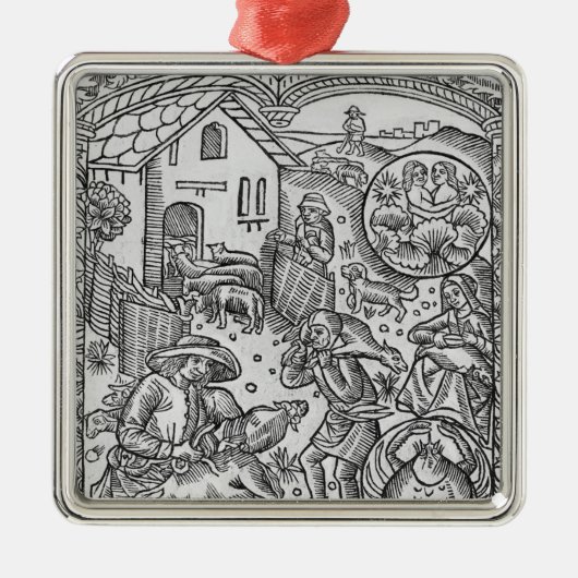 June, schaap shearing, Gemini Metalen Ornament (Voorkant)