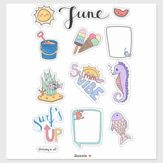 June Sticker Sheet – Summer Start (Feuille)