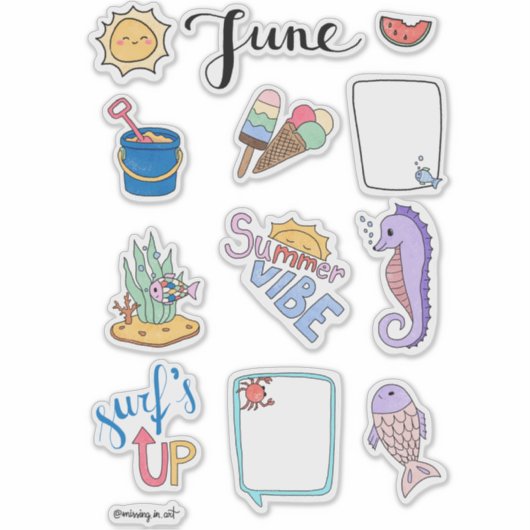 June Sticker Sheet – Summer Start (Voorkant)