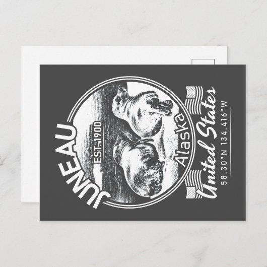 JUNEAU ALASKA - FUNNY SEAL BRIEFKAART (Voorkant / Achterkant)