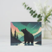 Juneau Alaska grizzly beer aurora noorderlicht Briefkaart (Staand voorkant)