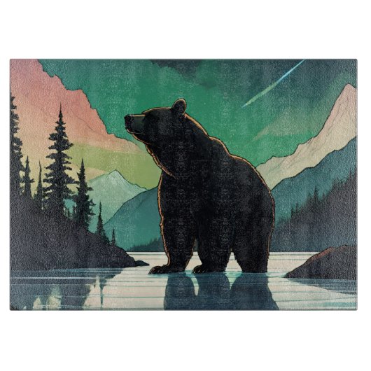 Juneau Alaska grizzly beer aurora noorderlicht Snijplank (Voorkant)