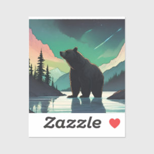 Juneau Alaska grizzly beer aurora noorderlicht Sticker