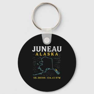 Juneau Alaska kaart coördinaten, reizen Sleutelhanger