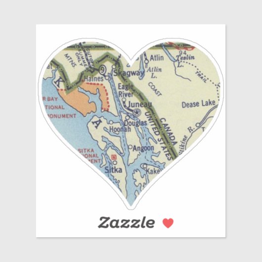 Juneau Alaska  kaart Sticker (Vel)