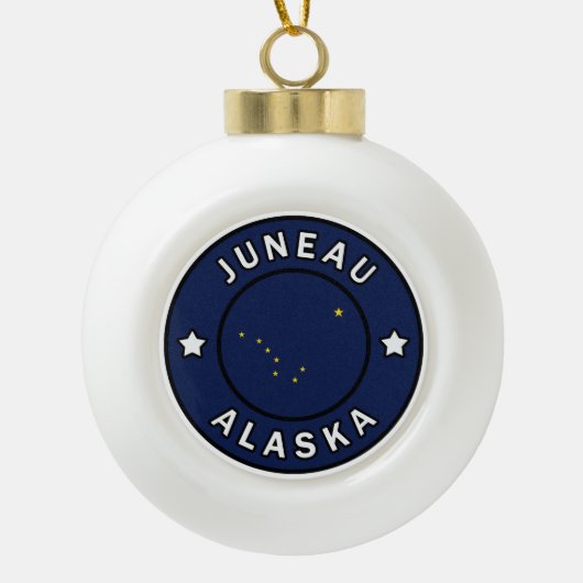 Juneau Alaska Keramische Bal Ornament (Voorkant)