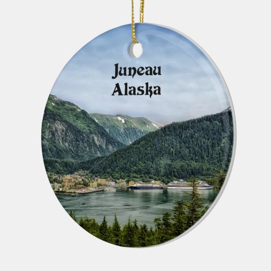 Juneau, Alaska, kerstontwerp Keramisch Ornament (Links)