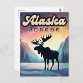 Juneau Alaska Moose Aurora Noorderlicht Natuur Briefkaart (Voorkant / Achterkant)