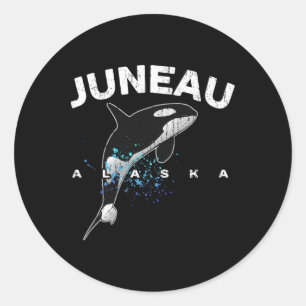 Juneau Alaska Orka Moordwalvis Liefhebber Vakantie Ronde Sticker