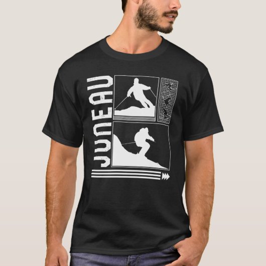 Juneau Skiing Skier Winter Snowboard Snowboarder T-shirt (Voorkant)