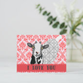 Junebug Love Damask Briefkaart (Staand voorkant)