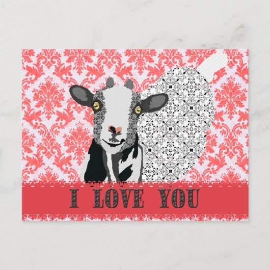 Junebug Love Damask Briefkaart (Voorkant)