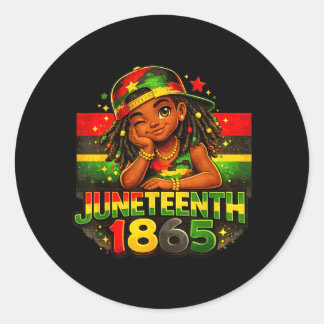 Junenth 1865 Schattige Meisjes Afrikaans Amerikaan Ronde Sticker