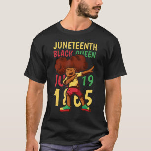 Junenth 1865 Zwarte Koningin Melanin Girl Magic Af T-shirt