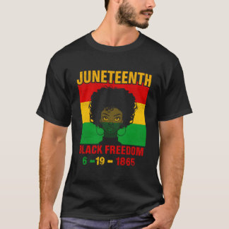 Junenth-vieringen door brillen van gewaagde zwarte t-shirt