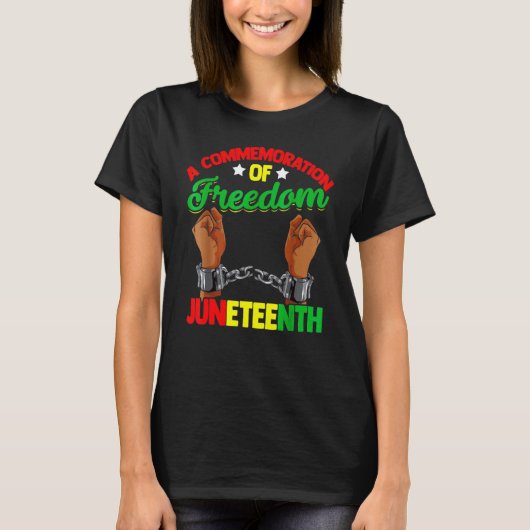 Juneteent Break De Kettingen Zwart Afrikaans Ameri T-shirt (Voorkant)