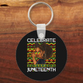Juneteenth 1865 Afro-Amerikaanse Vrijheidsdag Vrou Sleutelhanger (Voorkant)