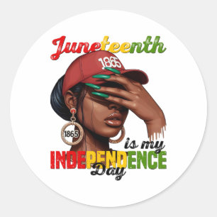 Juneteenth 1865 is mijn onafhankelijkheidsdag zwar ronde sticker