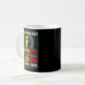 Juneteenth 1865 is onafhankelijkheidsdag zwarte vr koffiemok (Voorkant links)