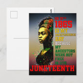 Juneteenth 1865 My Independence Day Pan-Afrikaans Briefkaart (Voorkant / Achterkant)