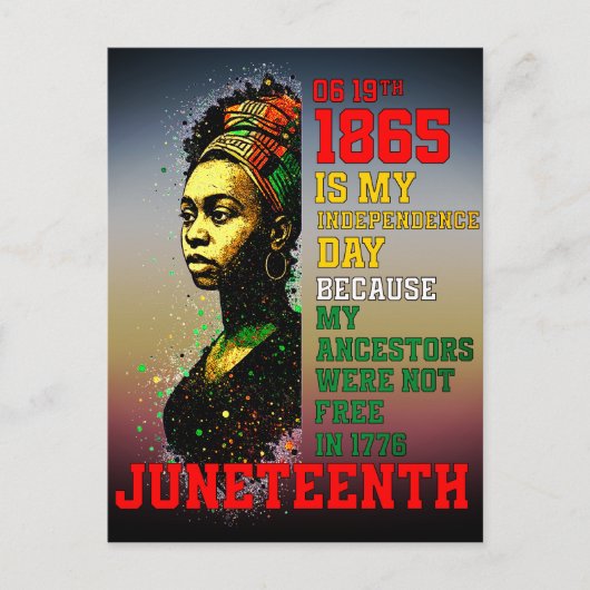 Juneteenth 1865 My Independence Day Pan-Afrikaans Briefkaart (Voorkant)