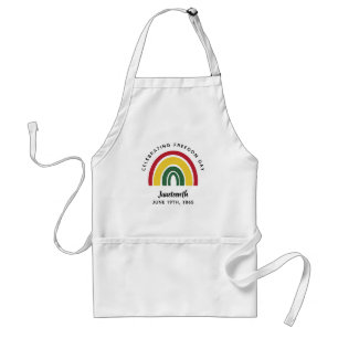 Juneteenth 1865 Regenboog Viering van de Vrijheids Standaard Schort