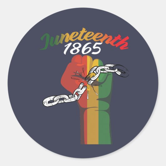 "Juneteenth 1865" Ronde Sticker (Voorkant)