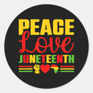 Juneteenth 1865 Shirt Vrouwen Vrijheid Zwart Gesch Ronde Sticker