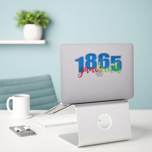 Juneteenth 1865 sticker (Laptop op bureau)