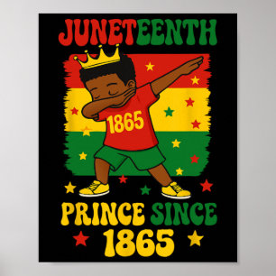 Juneteenth 1865 Stoere Peuter Jongen Dabbing Prins Poster