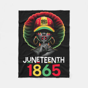 Juneteenth 1865 Vier de vrijheid vieren zwart Fleece Deken