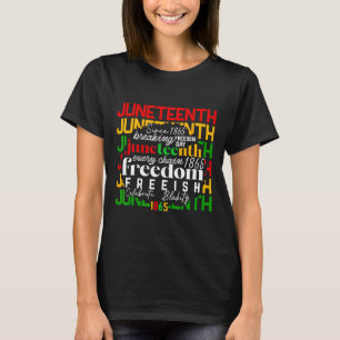 Juneteenth 1865 Vier de vrijheid vieren zwart T-shirt