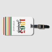 Juneteenth 1865 Vrijheid Zwarte Geschiedenis Vieri Bagagelabel (Voorkant (horizontaal))