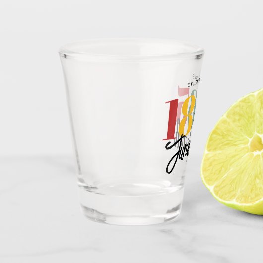 Juneteenth 1865 Vrijheid Zwarte Geschiedenis Vieri Shot Glas (Links)