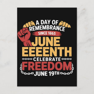 Juneteenth 1865 Vrijheidsdag Zwarte Geschiedenis Feestdagenkaart