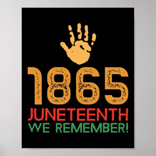 Juneteenth 1865 We Remember! 1865 Juneteenth Poster (Voorkant)