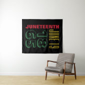 Juneteenth 19 juni 1865 Typografie Zwartengeschied Wandkleed (In Situ (horizontaal))